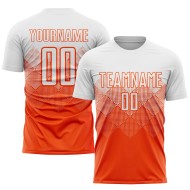 Maillot de football personnalisé orange et blanc par sublimation