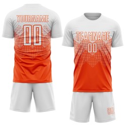 Maillot de football personnalisé orange et blanc par sublimation Maillot de football personnalisé orange et blanc par sublimation